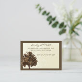 Brown Oak Tree Hochzeitskarten Begleitkarte (Stehend Vorderseite)