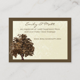 Brown Oak Tree Hochzeitskarten Begleitkarte