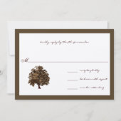 Brown Oak Tree Wedding RSVP Einladung (Vorderseite)