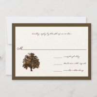 Brown Oak Tree Wedding RSVP