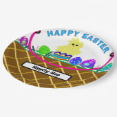 Brown Oaster Basket Decorated Eggs Pappteller (Schrägansicht)