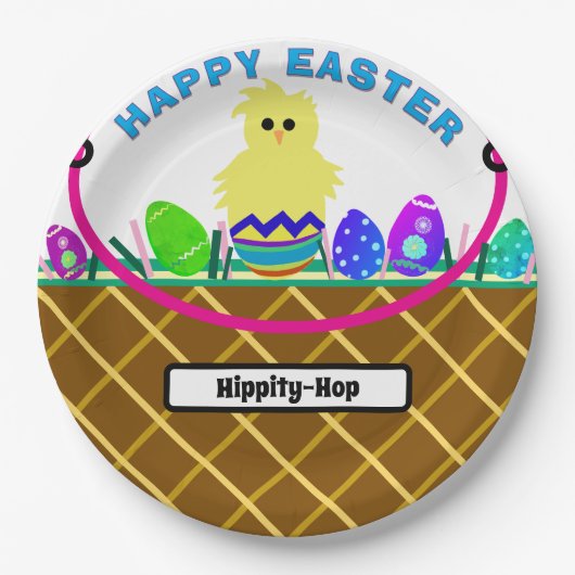 Brown Oaster Basket Decorated Eggs Pappteller (Vorderseite)