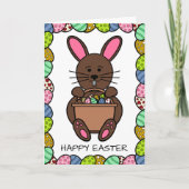 Brown Oaster Bunny, Happy Oaster Karte (Vorderseite)