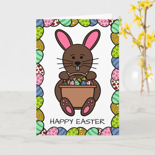 Brown Oaster Bunny, Happy Oaster Karte (Gelbe Blume)