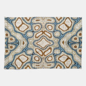 Brown Ochre Aquamarin Blue Angesagt Stamm Kunst, D Geschirrtuch (Horizontal)