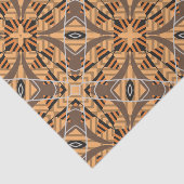 Brown Ochre Tribal Ethnic Boho Mosaik Muster Seidenpapier (Ausschnitt)