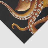 Brown Octopus Blue Eye Black Art Seidenpapier (Ausschnitt)