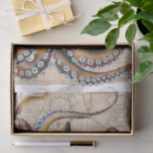 Brown Octopus Vintag Map Compass Seidenpapier (Geschenk)