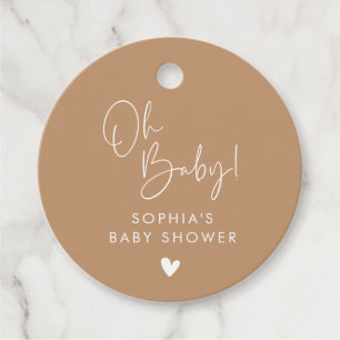 Brown Oh Baby Modern Boho Babydusche Geschenkanhänger