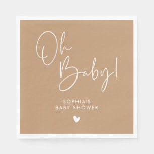 Brown Oh Baby Modern Boho Babydusche Serviette