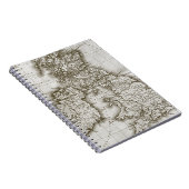 Brown Old World Antike Map Notebook Notizblock (Rechte Seite)