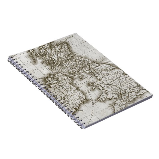 Brown Old World Antike Map Notebook Notizblock (Rechte Seite)