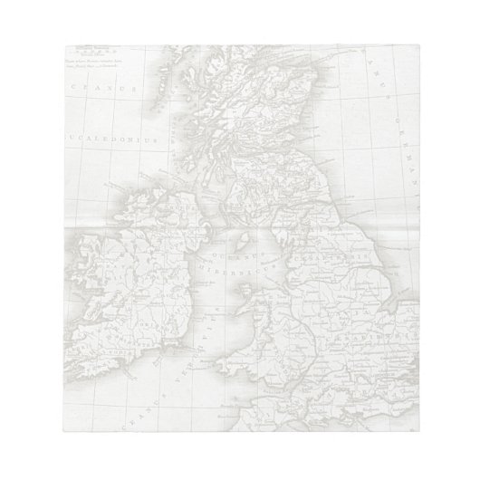 Brown Old World Antique Map Notepad Notizblock (Vorderseite)