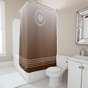 Brown Ombre Mit Monogramm Duschvorhang