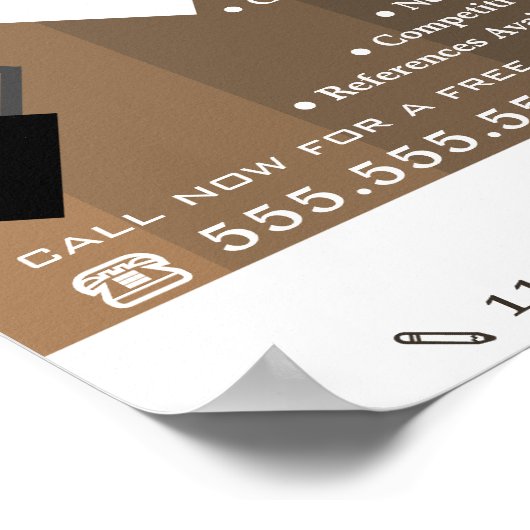 Brown Ombre & Paint Roller, Maler & Dekorator Poster (Ecke)