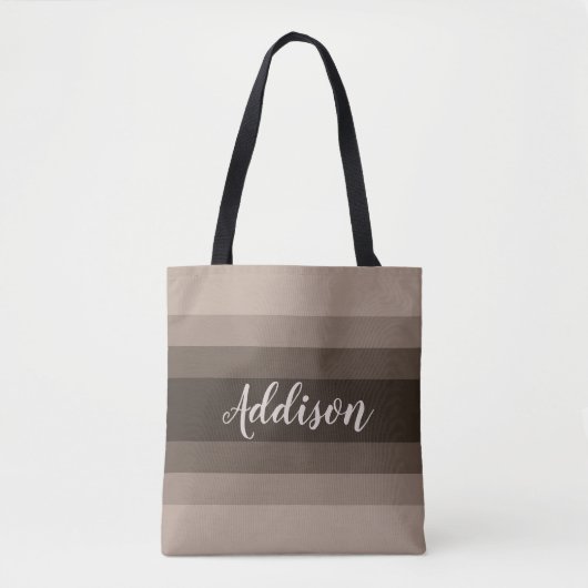 Brown Ombre Stiped Custom Tasche (Vorderseite)
