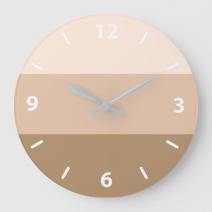 Brown Ombre Striped Large Clock Große Wanduhr