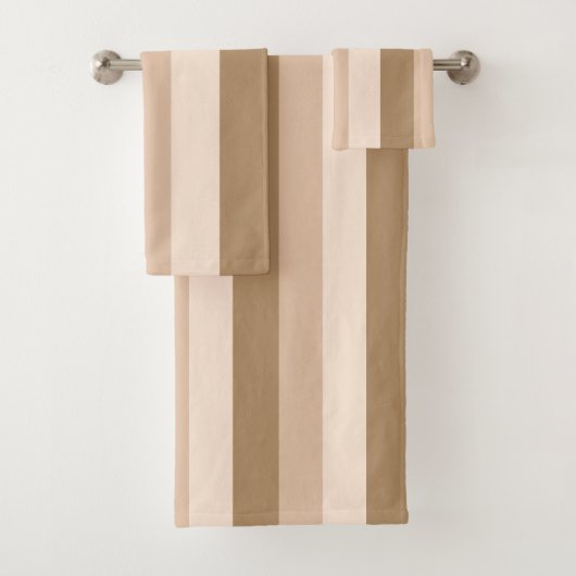 Brown Ombre Striping Badhandtuch Set (Insitu)