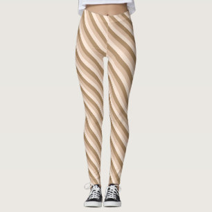 Brown Ombre Striping Leggings