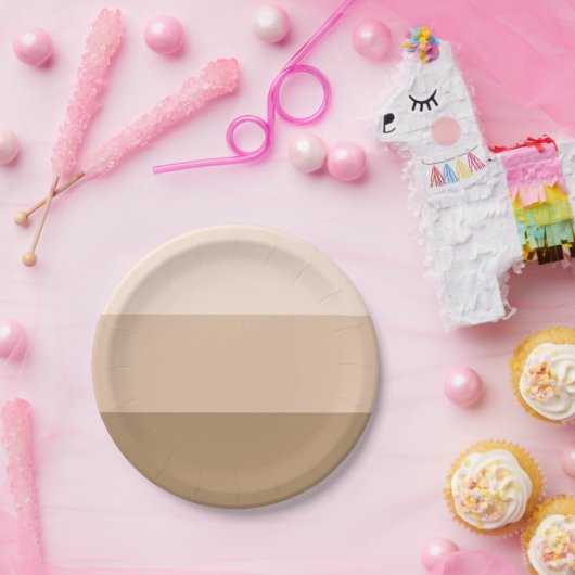Brown Ombre Striping Pappteller (Party)