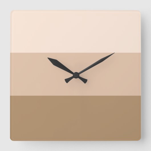 Brown Ombre Striping Quadratische Wanduhr (Vorderseite)