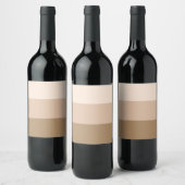 Brown Ombre Striping Weinetikett (Flaschen)