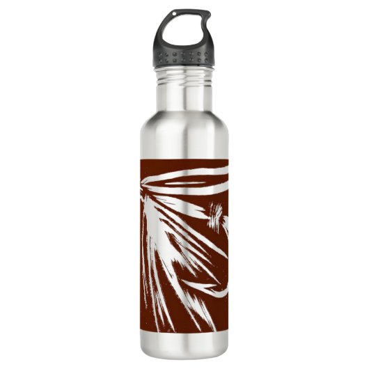 "Brown on Stainless Steal" Wasserflasche Trinkflasche (Vorderseite)