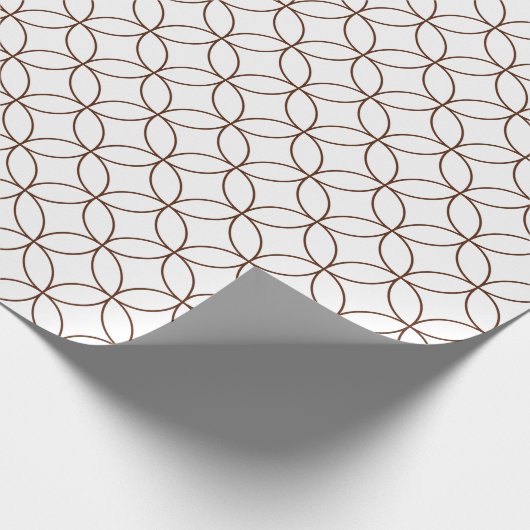 Brown on White Overlapping Circles Wrapping Paper Geschenkpapier (Ecke)