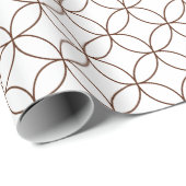 Brown on White Overlapping Circles Wrapping Paper Geschenkpapier (Rolleneckpunkt)