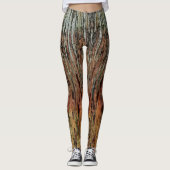 Brown Orange Black Aqua Funky Camouflage Abstrakt Leggings (Vorderseite)