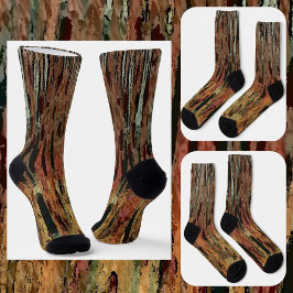 Brown Orange Black Funky Camouflage Abstrakt Socken
