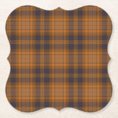 Brown Orange Blue Tartan Kariert Untersetzer (Vorderseite)