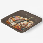 BROWN & ORANGE FALL PATCHWORT PUMPKIN PAPPTELLER (Gewinkelt)