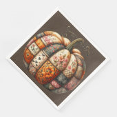 BROWN & ORANGE FALL PATCHWORT PUMPKIN SERVIETTE (Ecke)
