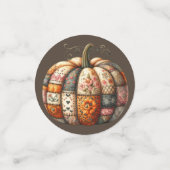 BROWN & ORANGE GOLD GREEN FALL PATCHWORT PUMPKIN KONFETTI (Klein Vorderseite)