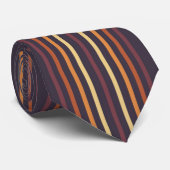 Brown, Orange, Gold Stripes Krawatte (Gerollt)