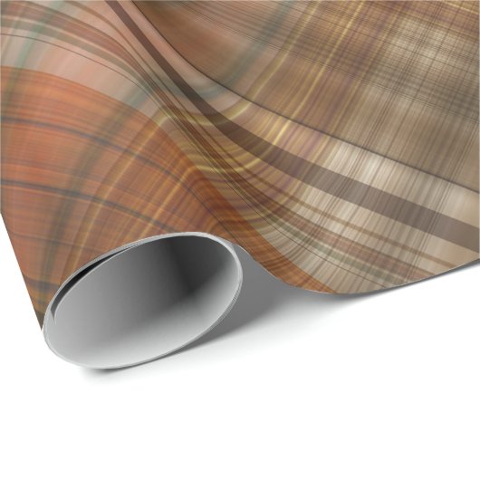 BROWN ORANGE GOLD TAN AUTUMN KARIERT PATTERN GESCHENKPAPIER (Rolleneckpunkt)