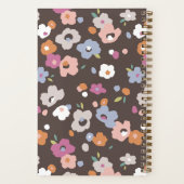 Brown Orange Lila Floral Spiral Bound Notebook Notizblock (Rückseite)