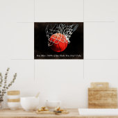 Brown Orange Motivierend Quote Basketball Poster (Küche)