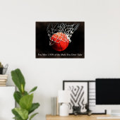 Brown Orange Motivierend Quote Basketball Poster (Heimbüro)
