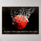 Brown Orange Motivierend Quote Basketball Poster (Vorne)