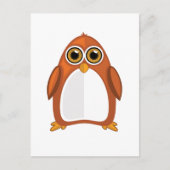Brown Orange Penguin Postkarte (Vorderseite)