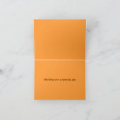 Brown & orange retro flowers Birthday card Karte (Innenseite)