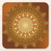 Brown Orange Star Mandala Rechteckiger Pappuntersetzer (Vorderseite)