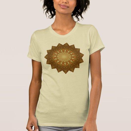 Brown Orange Star Mandala T-Shirt (Vorderseite)