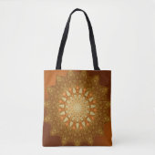 Brown Orange Star Mandala Tasche (Vorderseite)