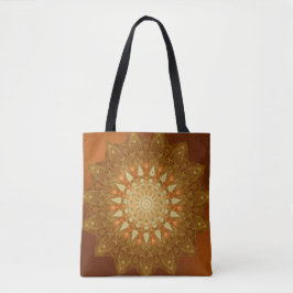 Brown Orange Star Mandala Tasche