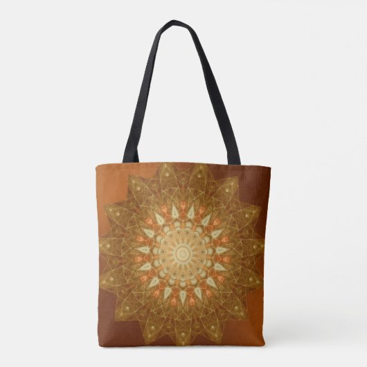 Brown Orange Star Mandala Tasche (Rückseite)