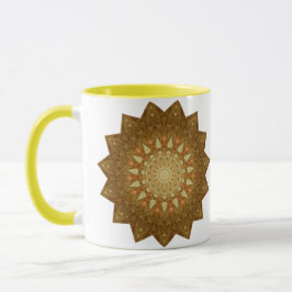 Brown Orange Star Mandala Tasse