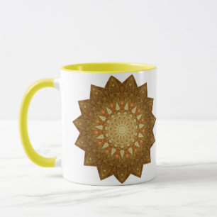 Brown Orange Star Mandala Tasse